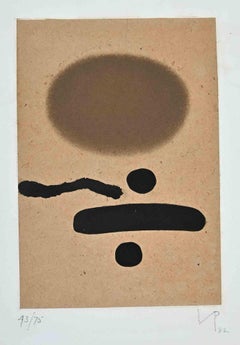 Composition abstraite -  Gravure de Victor Pasmore - 1982