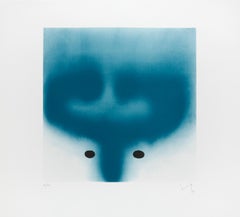 Beyond the Eye 3 - Blue + White Modernist Abstract Print by Victor Pasmore