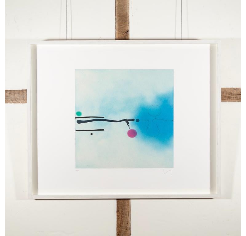 Blue Image, 1980s Abstract Screenprint by Victor Pasmore, Framed and Glazed For Sale 1