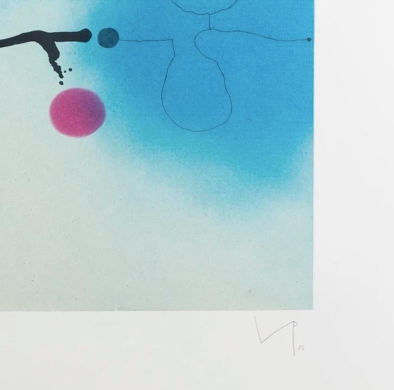 Blue Image, 1980s Abstract Screenprint by Victor Pasmore, Framed and Glazed For Sale 2