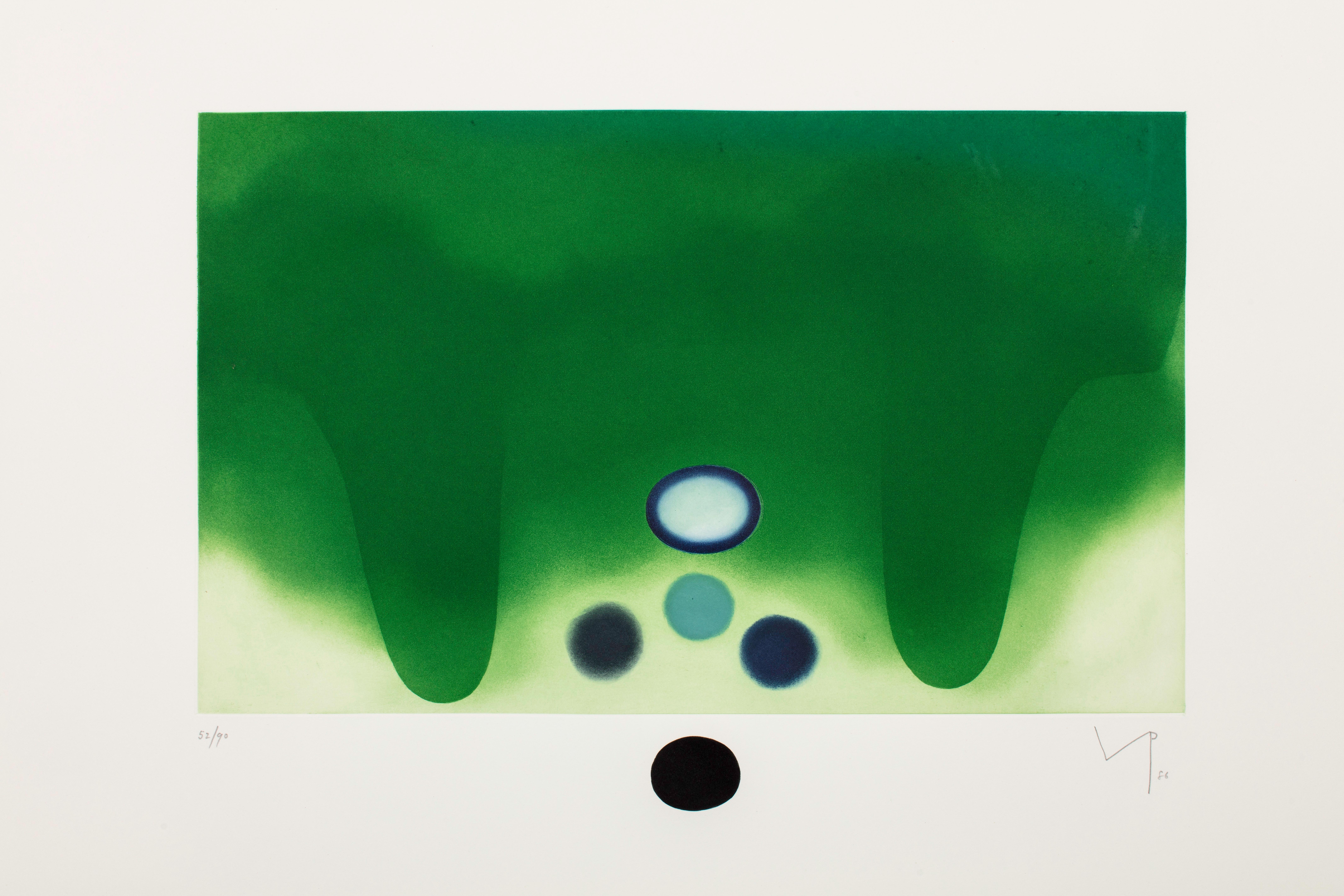 Victor Pasmore Abstract Print - Green Darkness