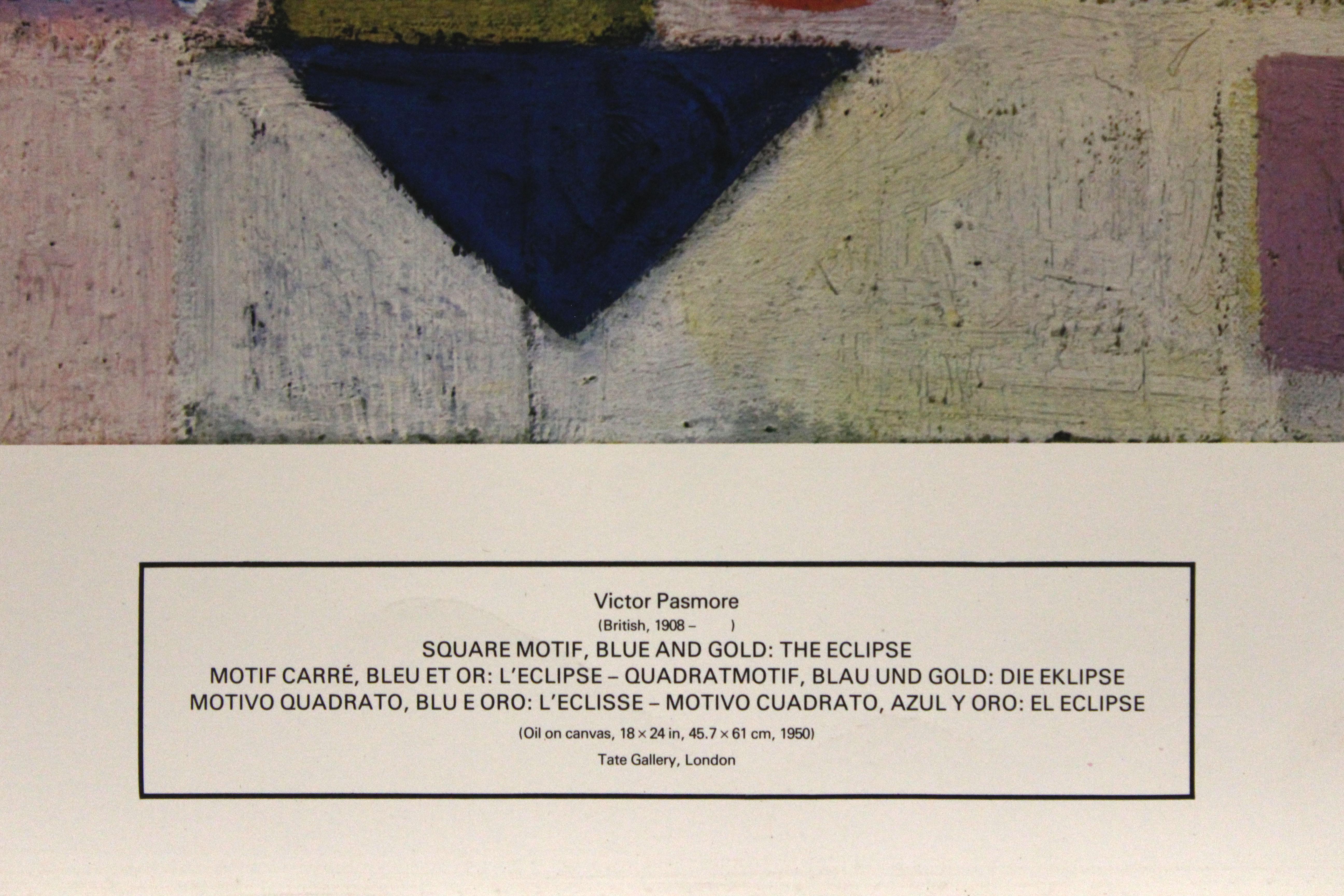 Square Motif, Blue and Gold: The Eclipse-Poster. New York Graphic Society. - Print by Victor Pasmore