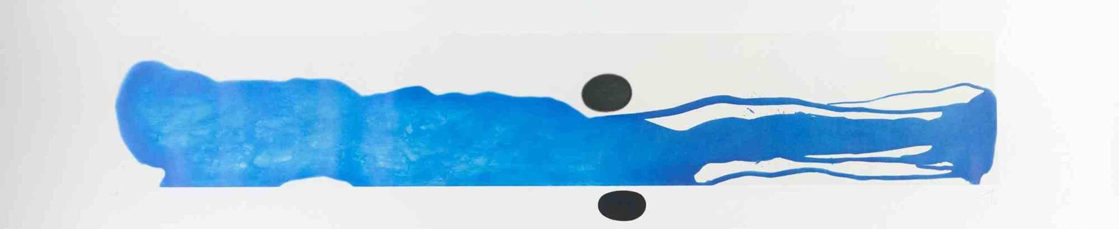 The Blue Between is a print realized in 1978 by Victor Pasmore (Chelsham, 1908 - Gudia, 1998).

Etching and aquatint print.

Initials and date lower right, edition and embossed stamp "2RC", Rome, lower left.

The artwork is realized delicately