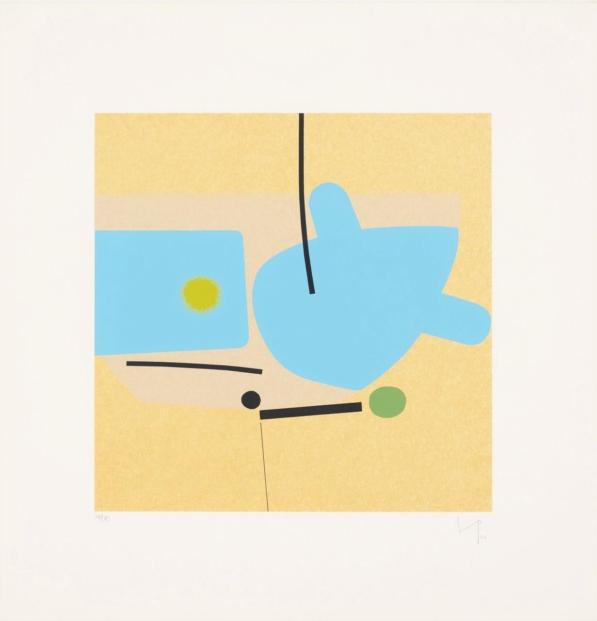 Two Images (Blue) - Print by Victor Pasmore