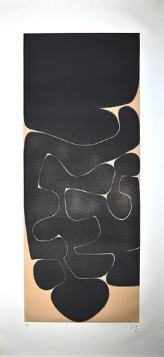 Untitled - Black Shape - Original Lithograph by Victor Pasmore - 1974