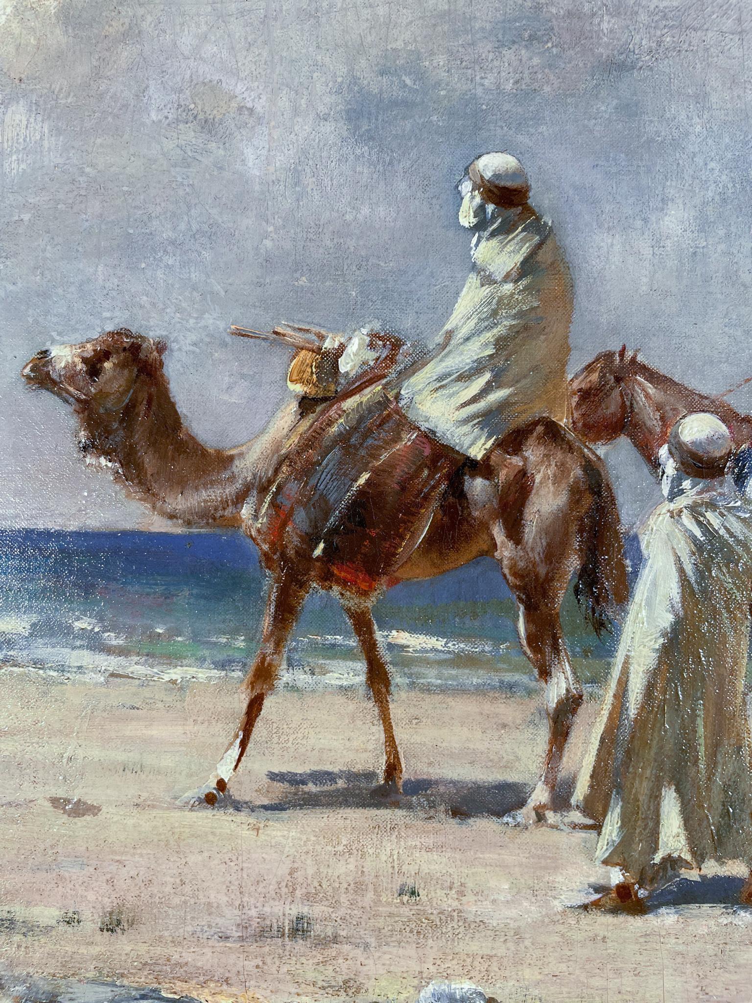 Pasaje por la orilla de Victor Pierre Huguet (1835-1902)
Óleo sobre lienzo
15 x 23 pulgadas sin enmarcar (38,1 x 58,42 cm)
53,34 x 73,66 cm (21 x 29 pulgadas) enmarcada
Firmado abajo a la derecha

Descripción:
En esta obra, Victor Pierre Huguet