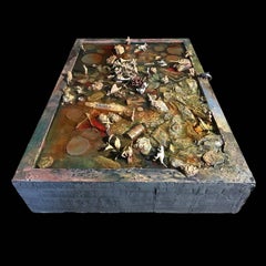 War on Mars, Abstract Painting, Acrylic on Wood, 2022