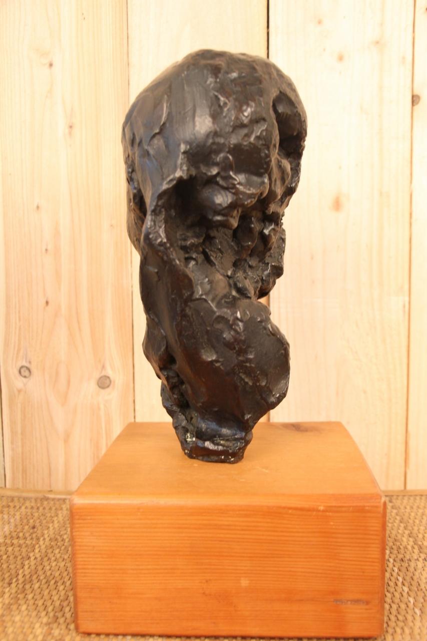 Français Victor Prouvé Tête d'enfant en bronze Ancienne collection Jean Prouvé, 8 exemplaires en vente