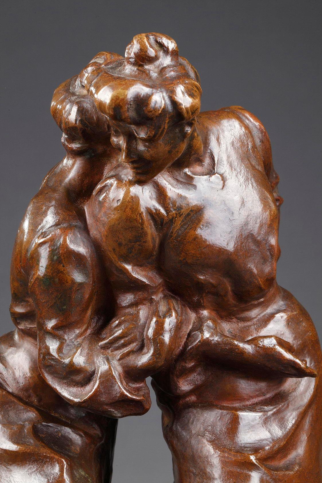 Los burladores - Sculpture Art Nouveau de Victor Prouve