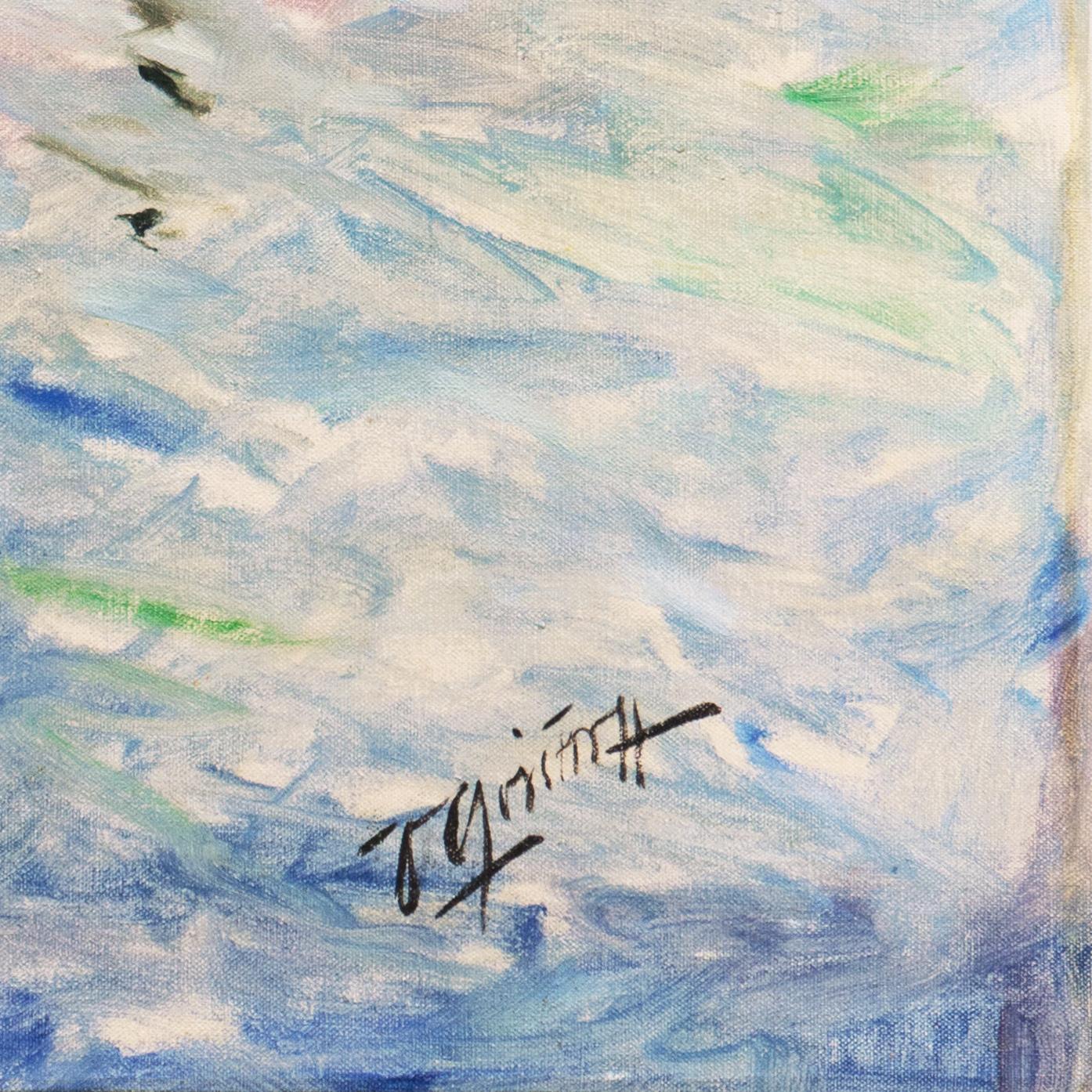 « Fishing Boat at Dawn », post-impressionnisme danois, Weilbach Kunstleksikon - Painting de Victor Qvistorff
