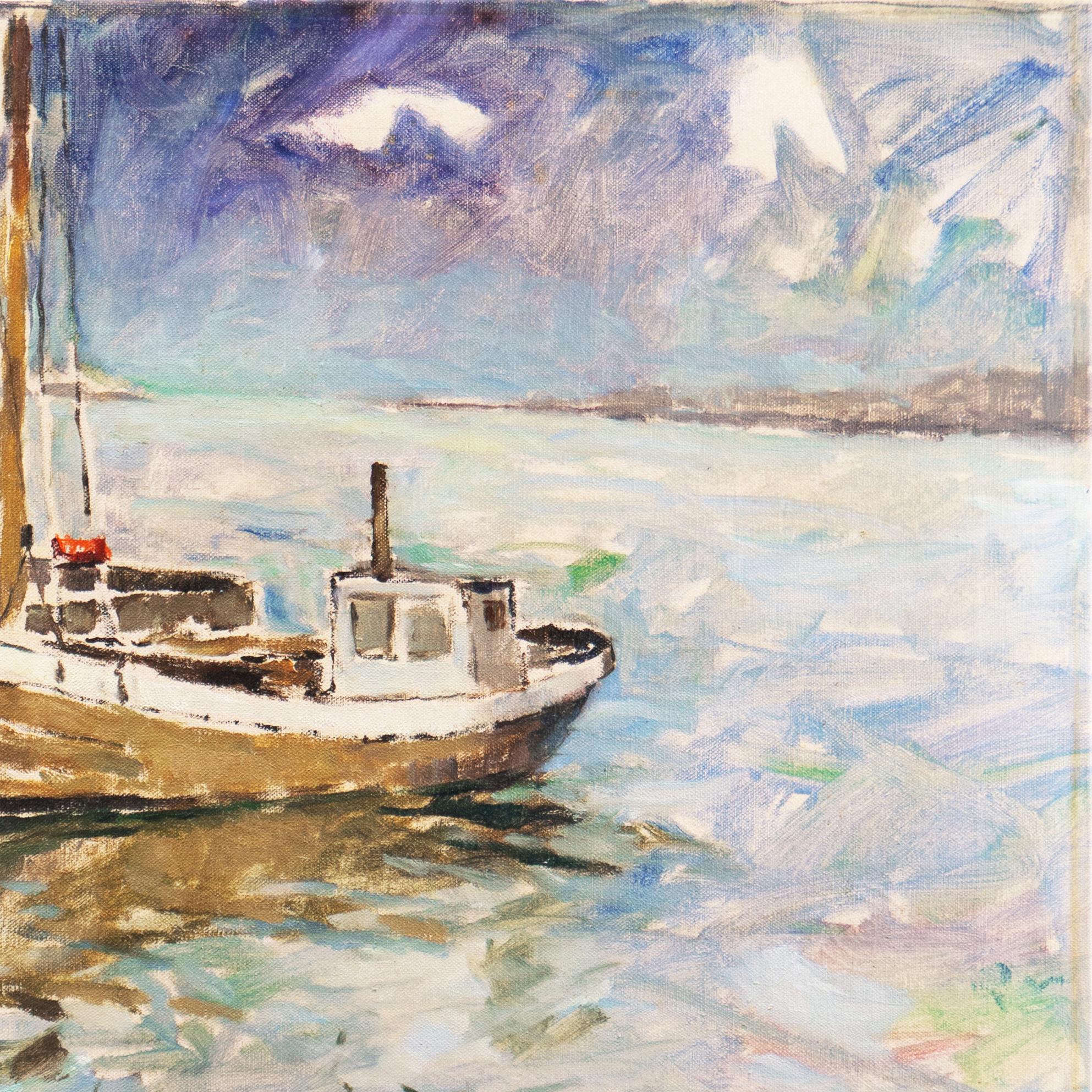 « Fishing Boat at Dawn », post-impressionnisme danois, Weilbach Kunstleksikon en vente 3