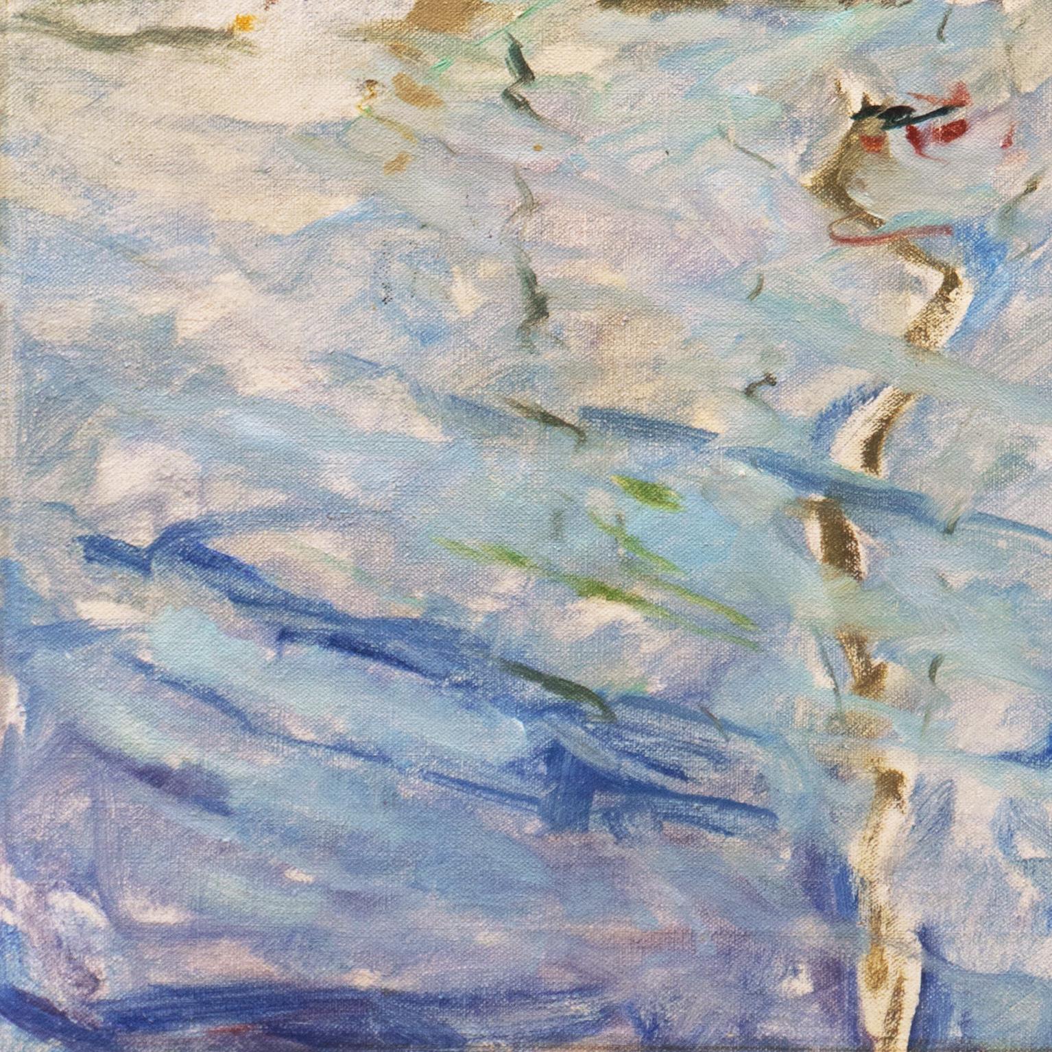 'Fishing Boat at Dawn', Danish Post-Impressionism, Weilbach Kunstleksikon  - Post-Impressionist Painting by Victor Qvistorff