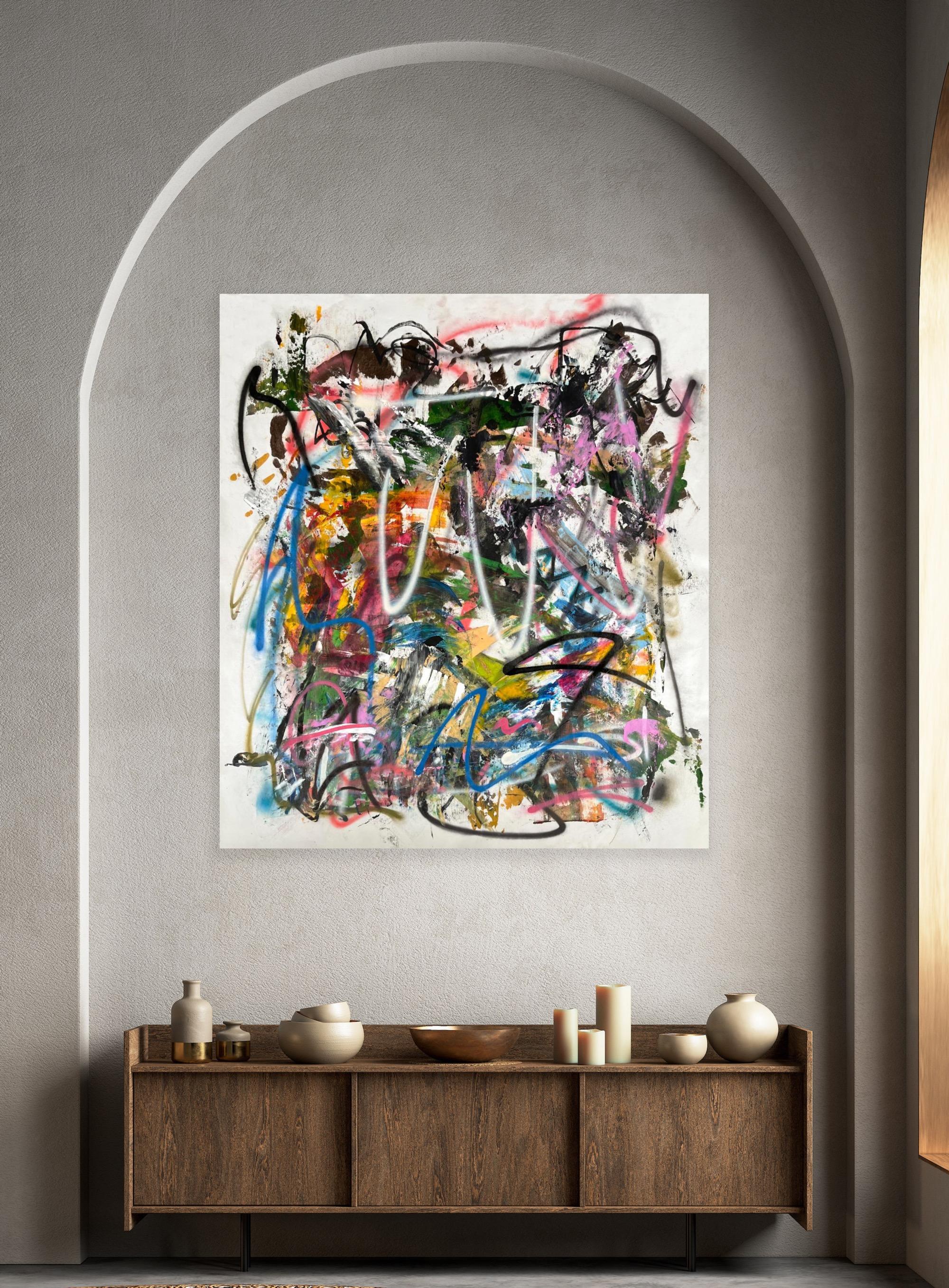 Mother Nature in fuga - Painting Astratto di Victor-Raul Garcia
