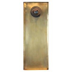 Abstract Surrealist Eyeball Metal Mixed Media Contemporary Wall Sculpture