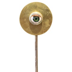 Abstract Surrealist Eyeball planted in Terracotta Pot Mixed Media Sculpture