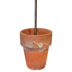 Abstract Surrealist Eyeball planted in Terracotta Pot Mixed Media Sculpture