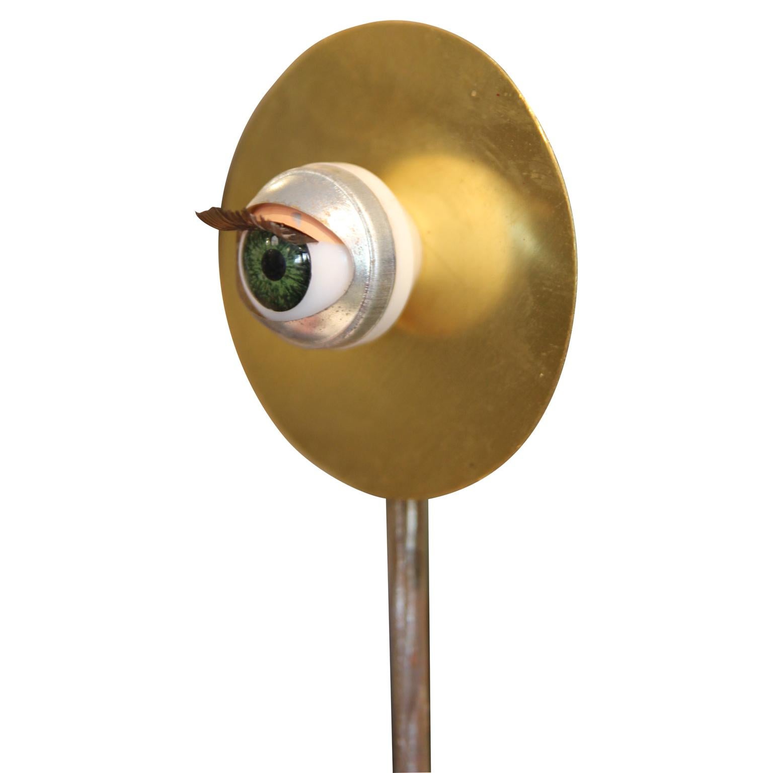 Abstract Surrealist Eyeball planted in Terracotta Pot Mixed Media Sculpture  2