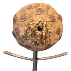 Abstract Surrealist Metal and Wood Mixed Media Contemporary Sculpture