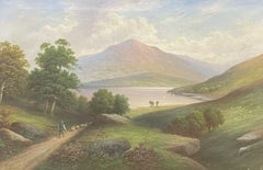 Loch Lomond Scottish Highlands Loch Scene, Signed Antique Oil Painting