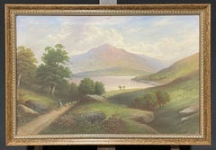 Loch Lomond Scottish Highlands Loch Scene, Signed Antique Oil Painting