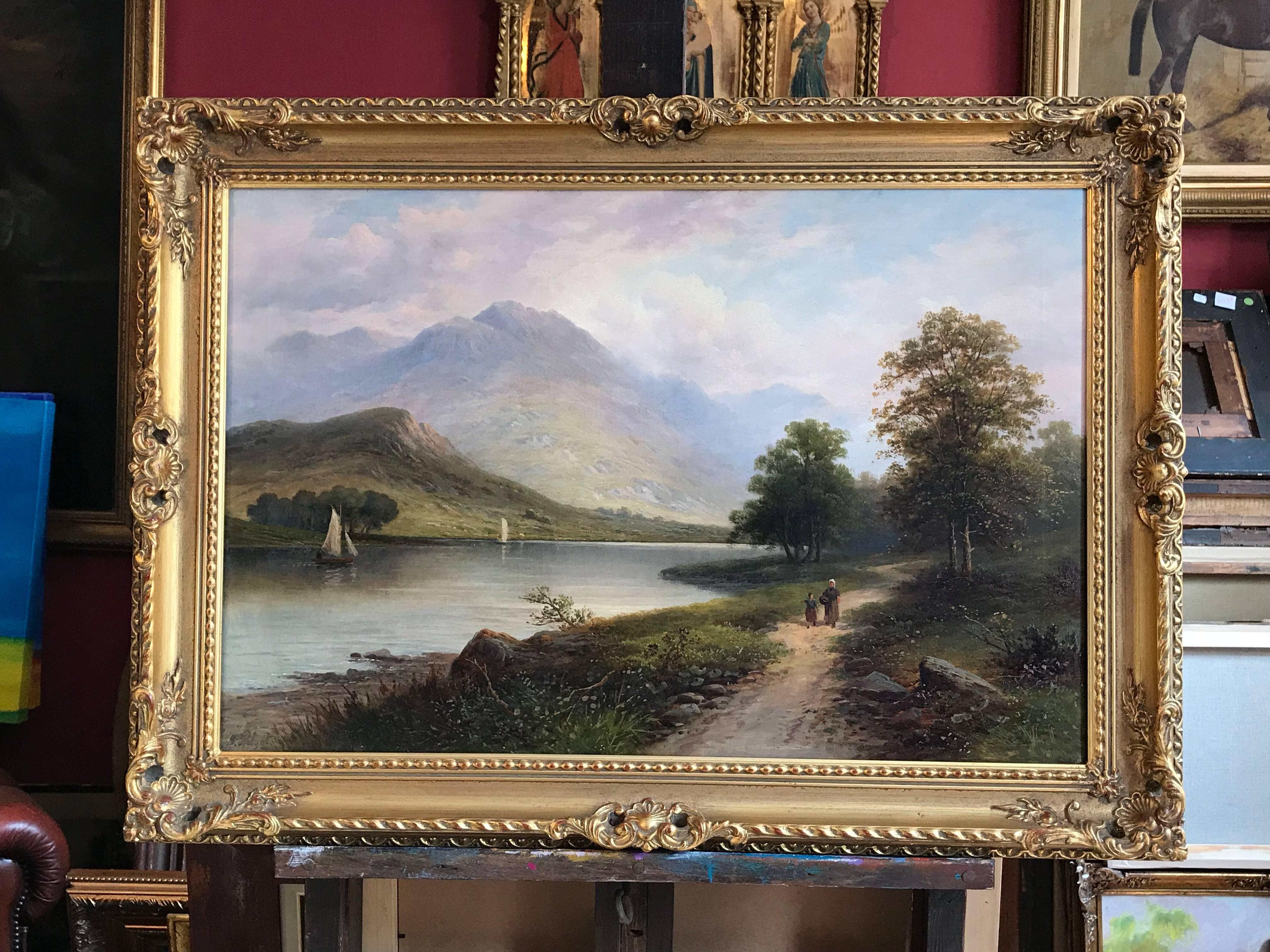 Loch Arklet
by Victor Rolyat, British late 19th century
oil painting on canvas, framed
signed lower corner, titled verso

canvas: 19 x 29 inches
framed: 26 x 36 inches

provenance: 
private collection, England

Very fine original Victorian oil