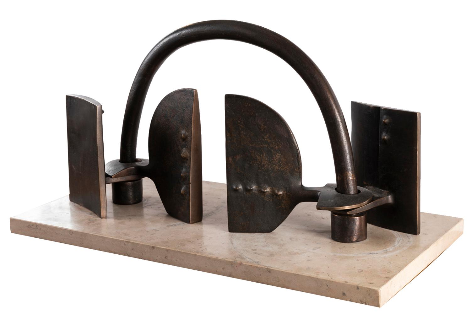 Post-Modern Victor Roman, La Porte, Bronze Sculpture, 1983 For Sale