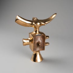 Victor Roman : Le Roi, Sculpture, Polished Bronze and Patinated, circa 1970