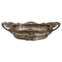 Antique Victor Saglier (French, 1809-1894) Silvered Bronze Centerpiece or Planter