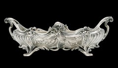 Victor SAGLIER French Art Nouveau Silverplate Planter Centerpiece, 1890