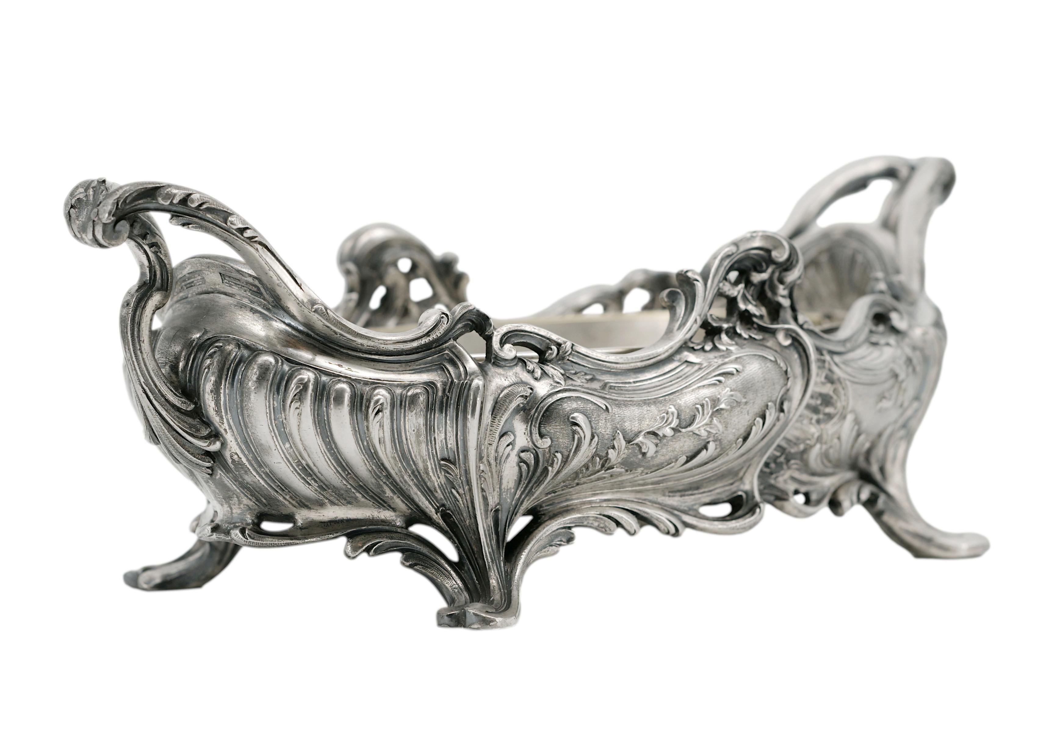 Argentato Victor SAGLIER Centrotavola in argento Art Nouveau francese, 1890 in vendita