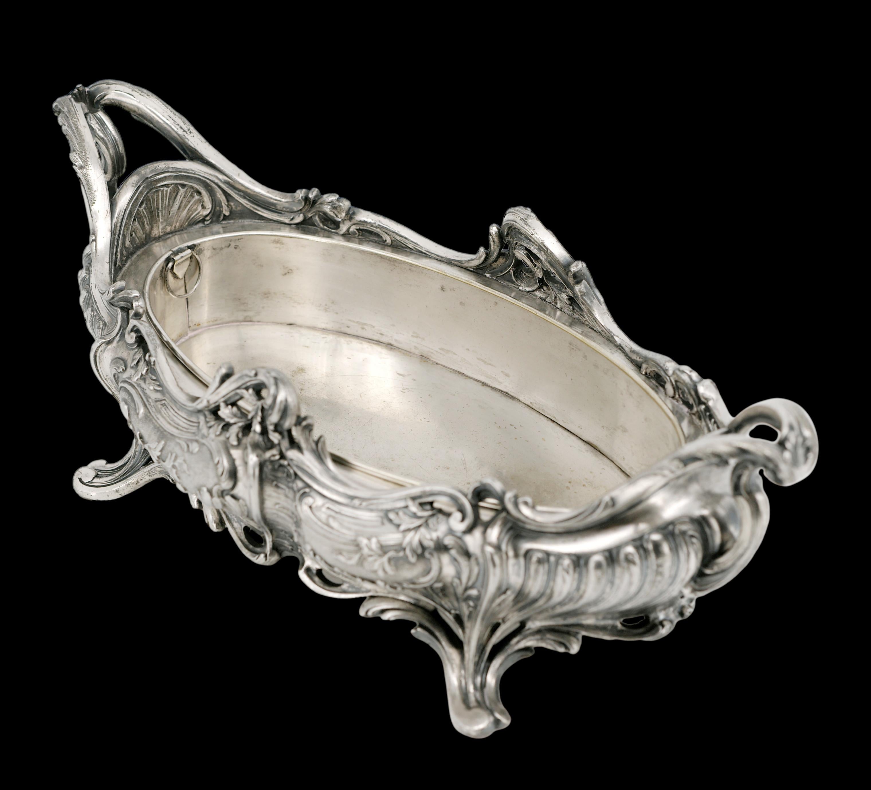 Metallo Victor SAGLIER Centrotavola in argento Art Nouveau francese, 1890 in vendita