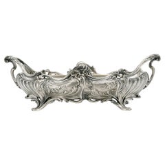 Antique Victor SAGLIER French Art Nouveau Silverplate Planter Centerpiece, 1890