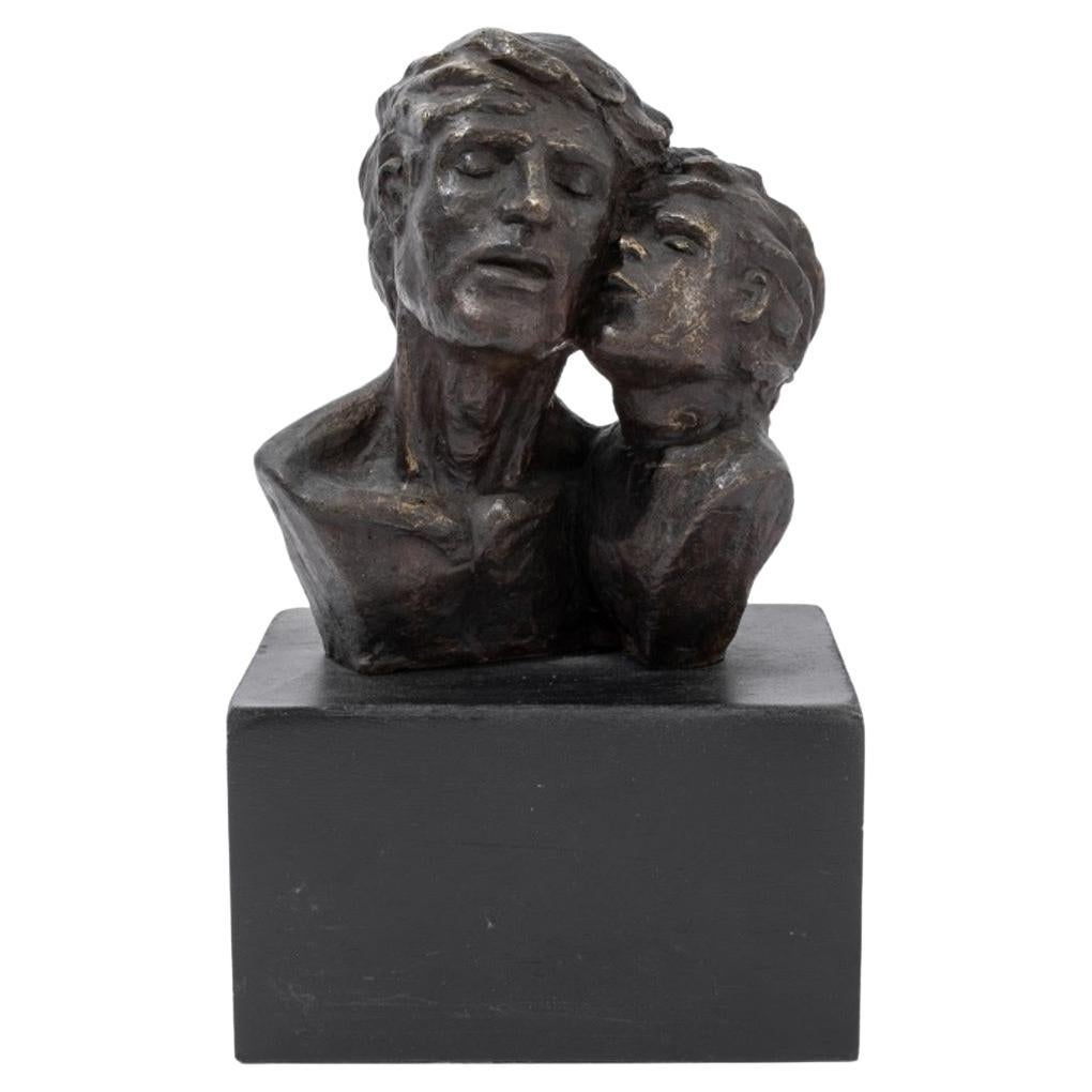 Sculpture « père et fils » de Victor Salmones (Attr.)