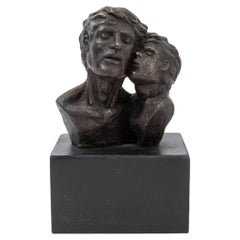 Victor Salmones (Attr.) "Father and Son" Sculpture