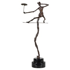 Scultura in bronzo di Victor Salmones El Acrobata, firmata e numerata, Messico anni '80
