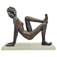 Victor Salmones “By the Sea” Bronze Figurative Sculpture, Latin American Art