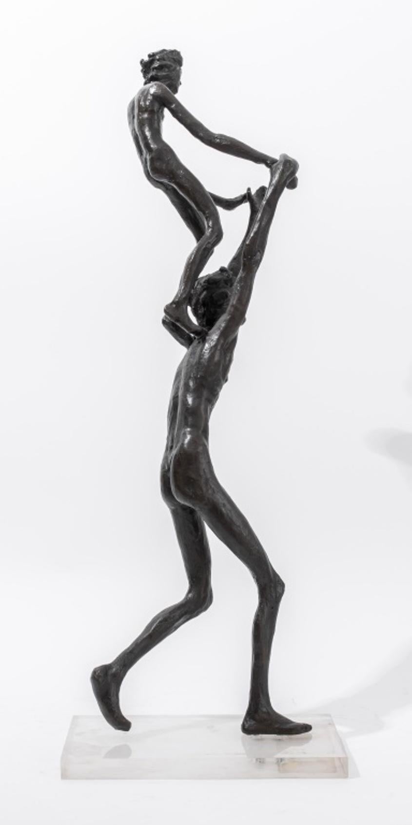 Victor Salmones Father & Child Bronze Sculpture 1