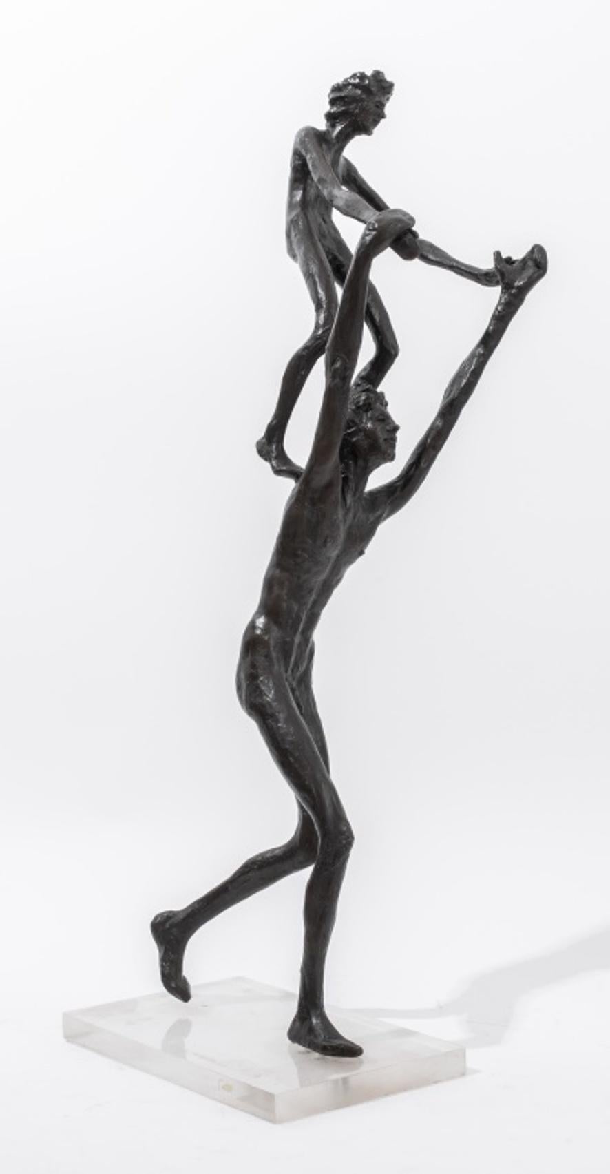 Victor Salmones Father & Child Bronze Sculpture 2