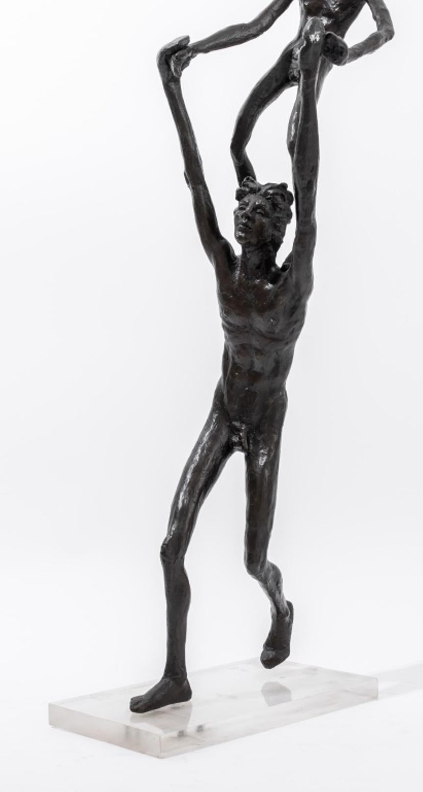 Victor Salmones Father & Child Bronze Sculpture 3