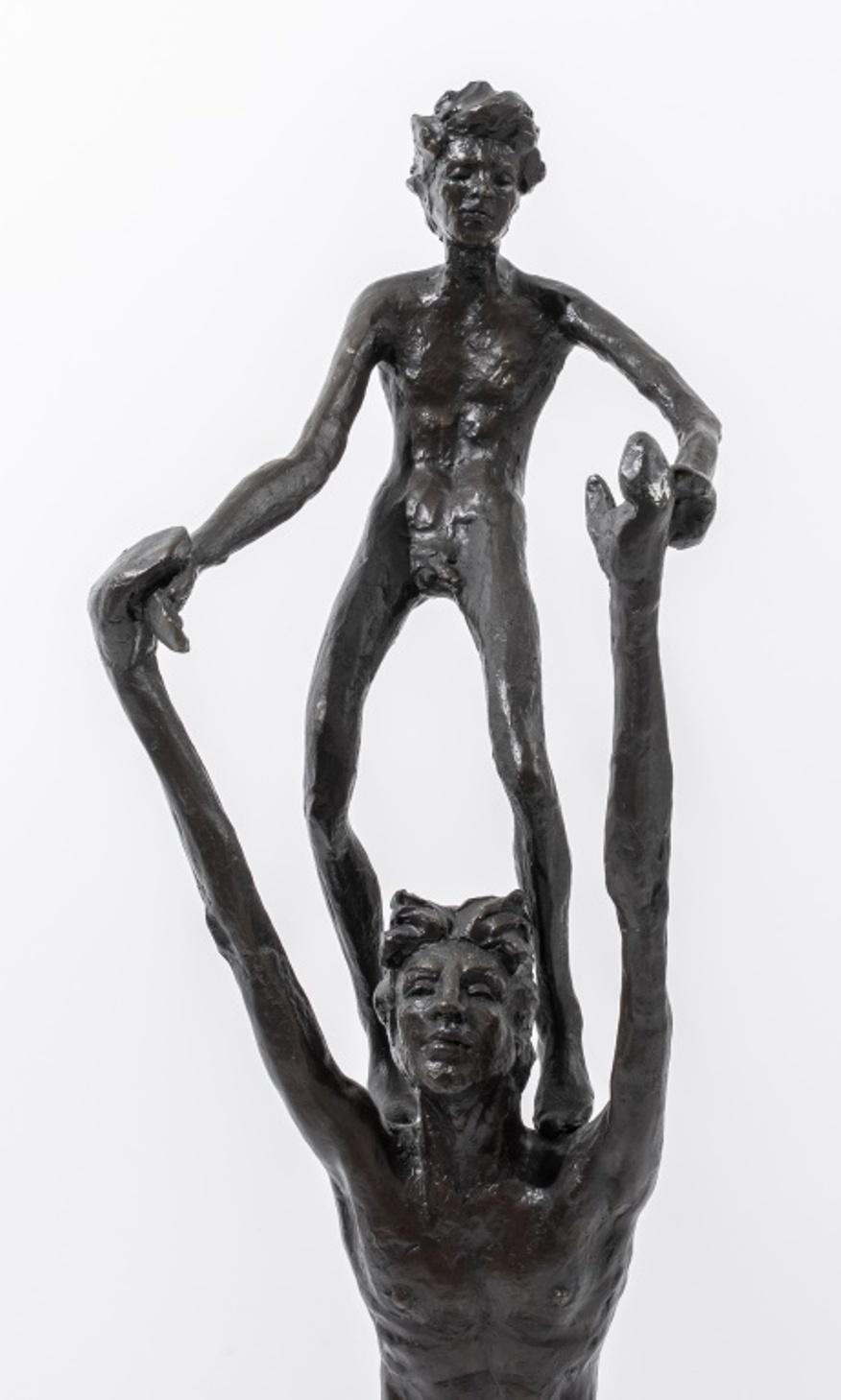 Victor Salmones Father & Child Bronze Sculpture 4