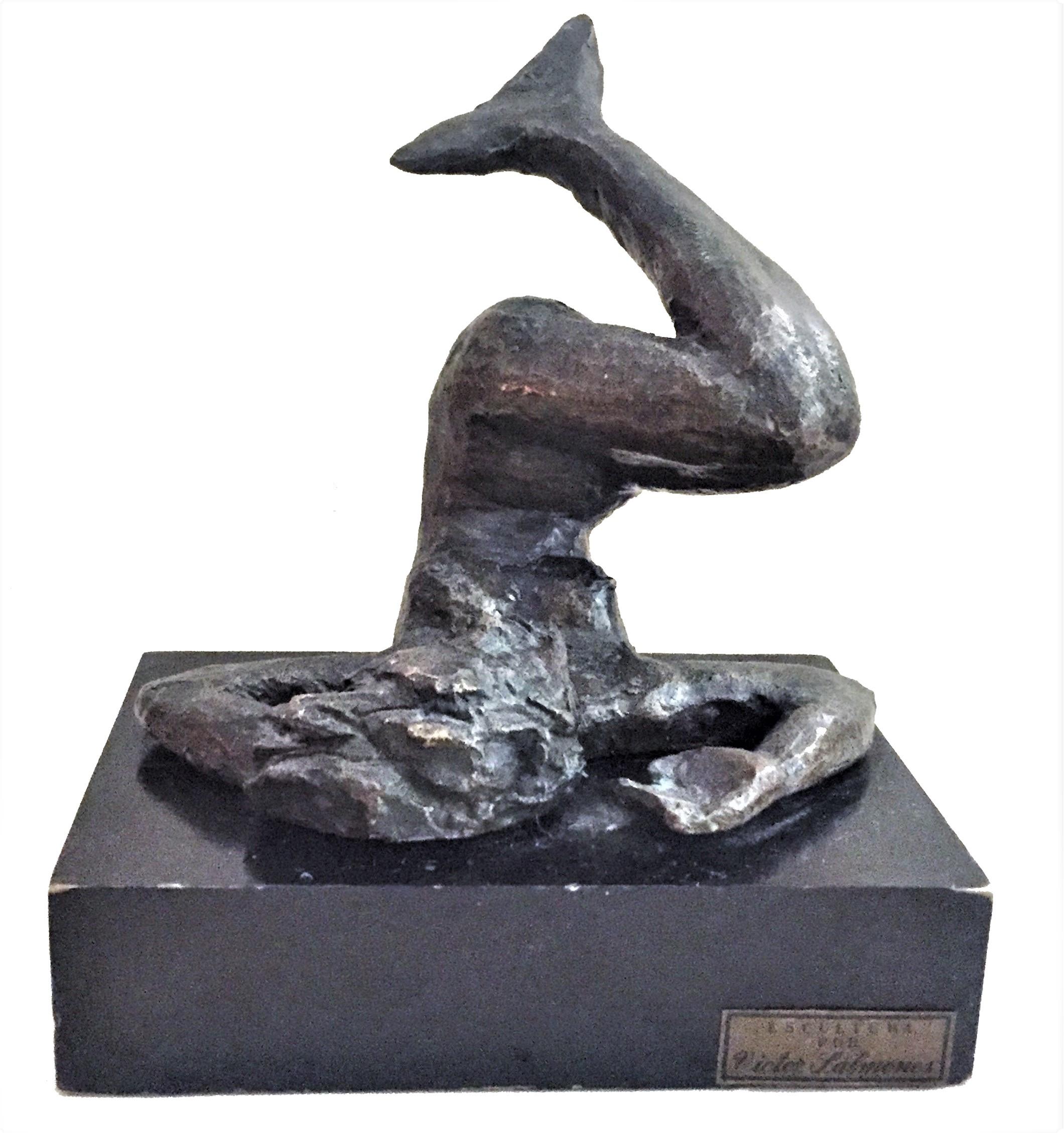 Mid-20th Century Victor Salmones, Mermaid, Patinated Bronze Sculpture, circa 1960s