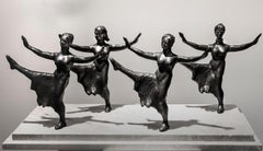 'Pas de Quatre" Balle Dancers Bronze Sculpture