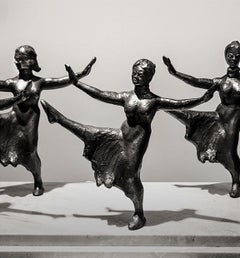 Dancing Ballerinas Bronze Sculpture