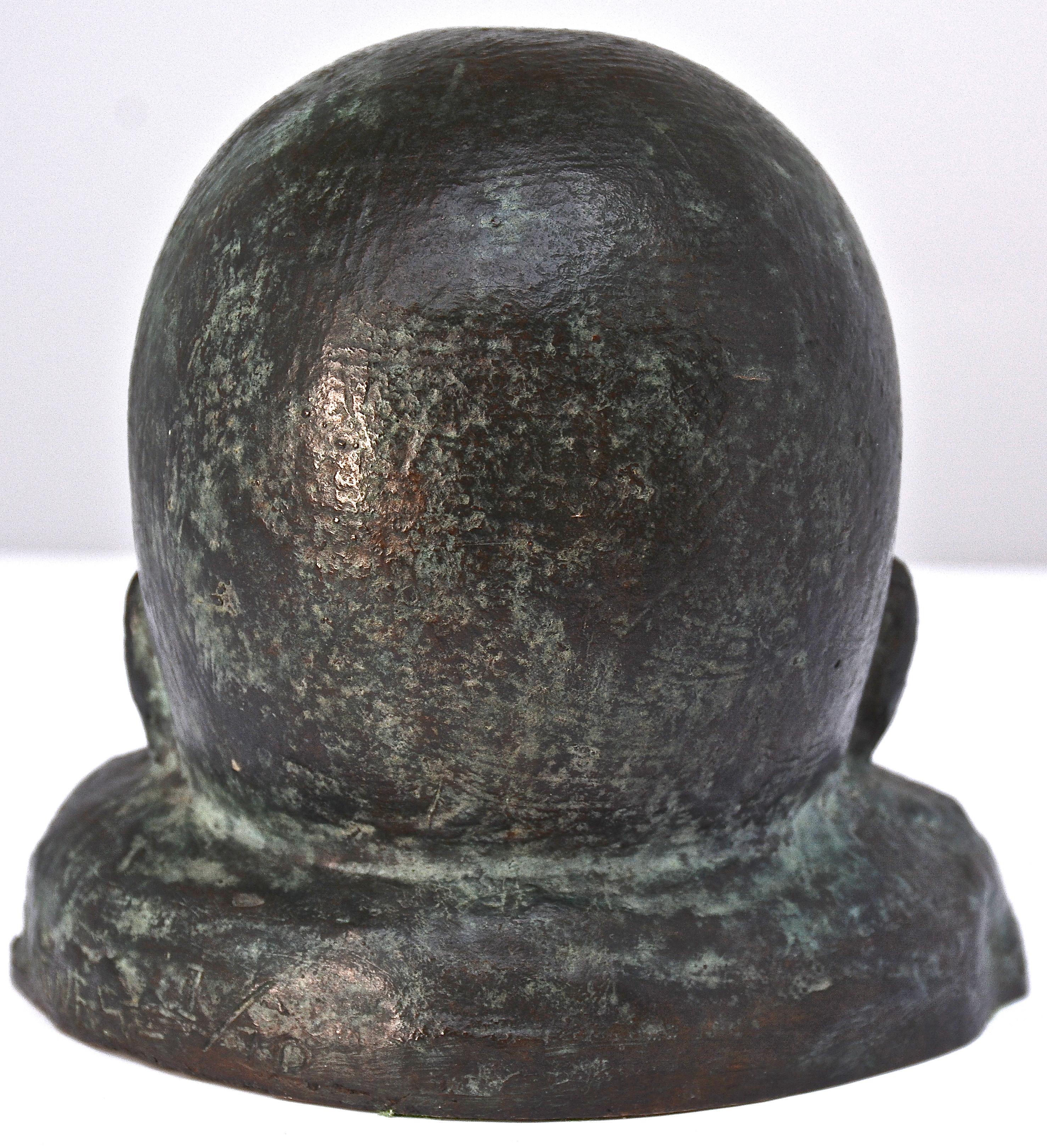 Victor Salmones Signed Bronze Bust of a Young Child For Sale 1