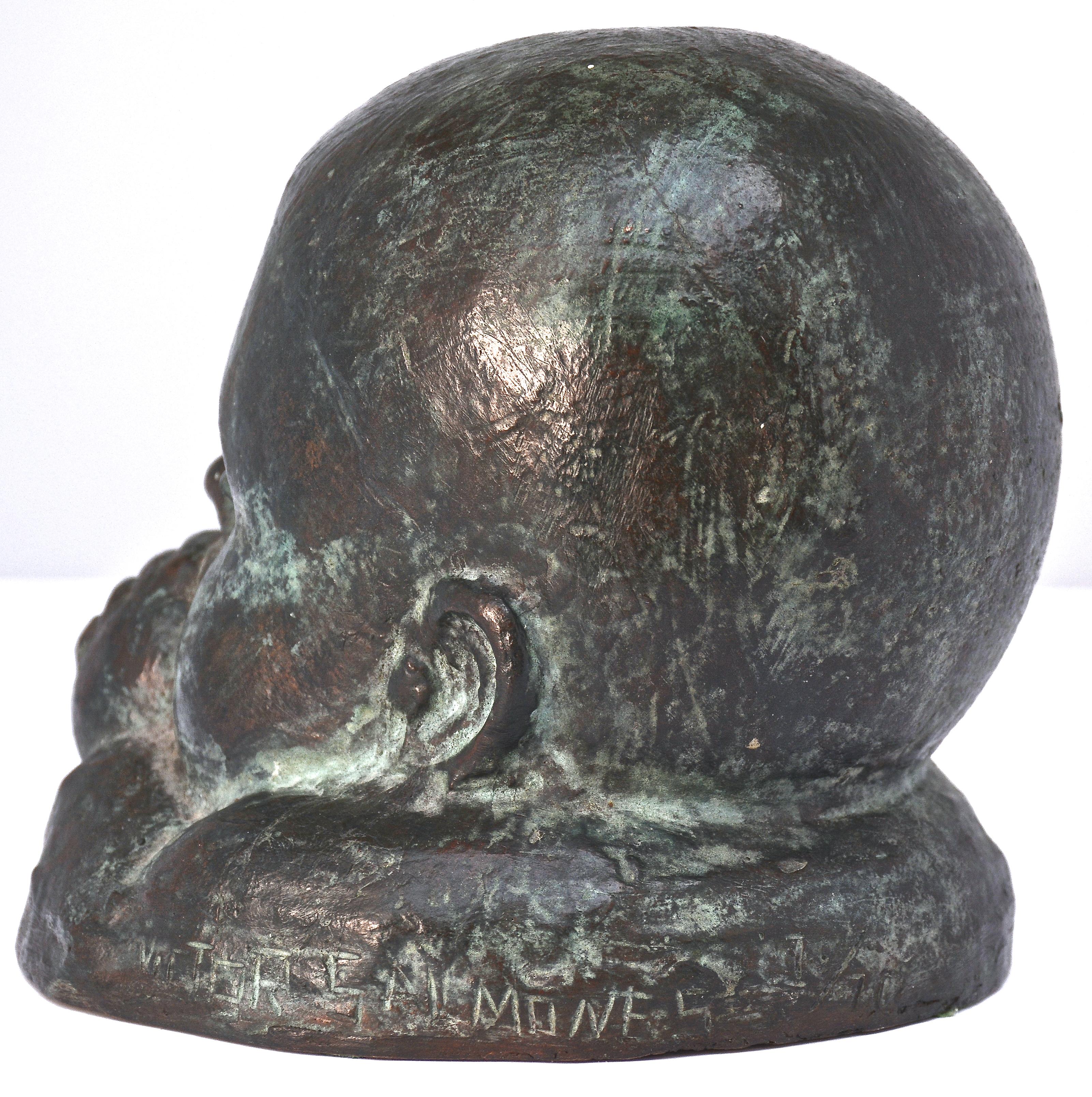 Victor Salmones Signed Bronze Bust of a Young Child For Sale 2