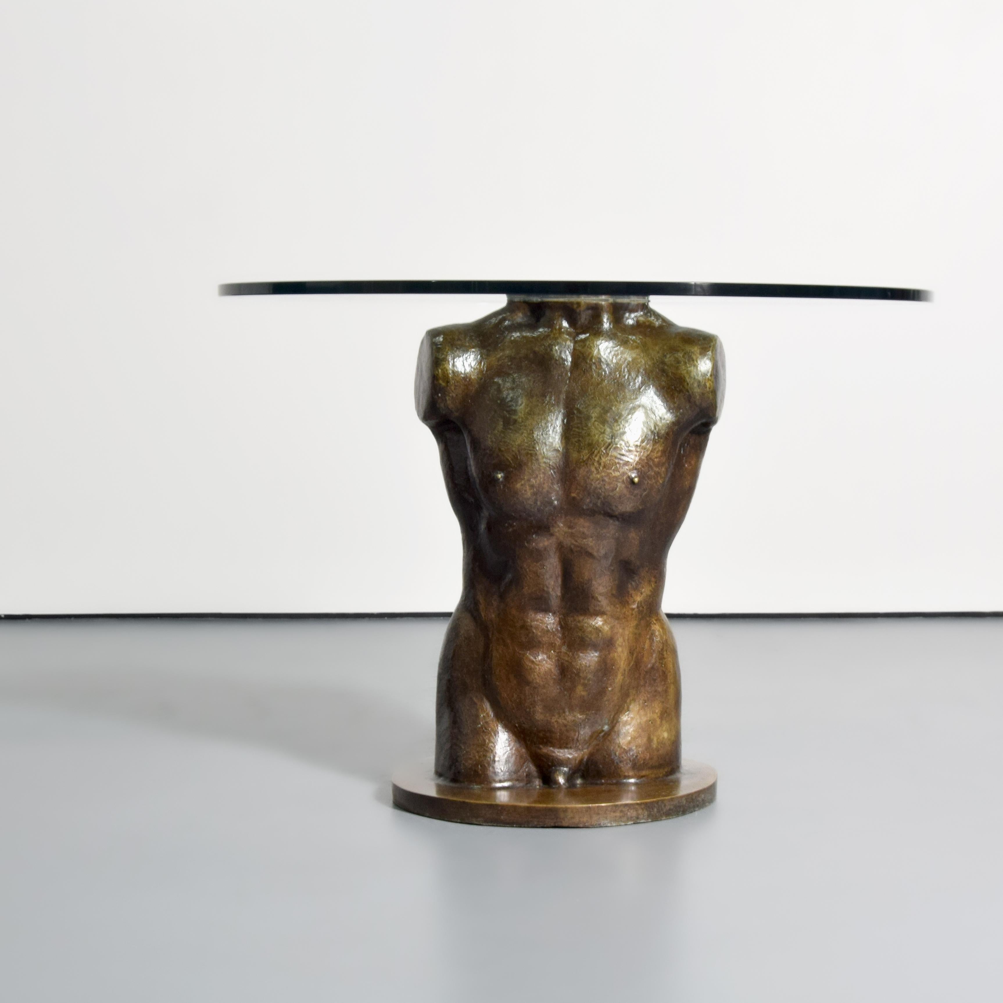 Table de salle à manger/table centrale sculpturale Victor Salmones Torso en bronze, A/P en vente 2