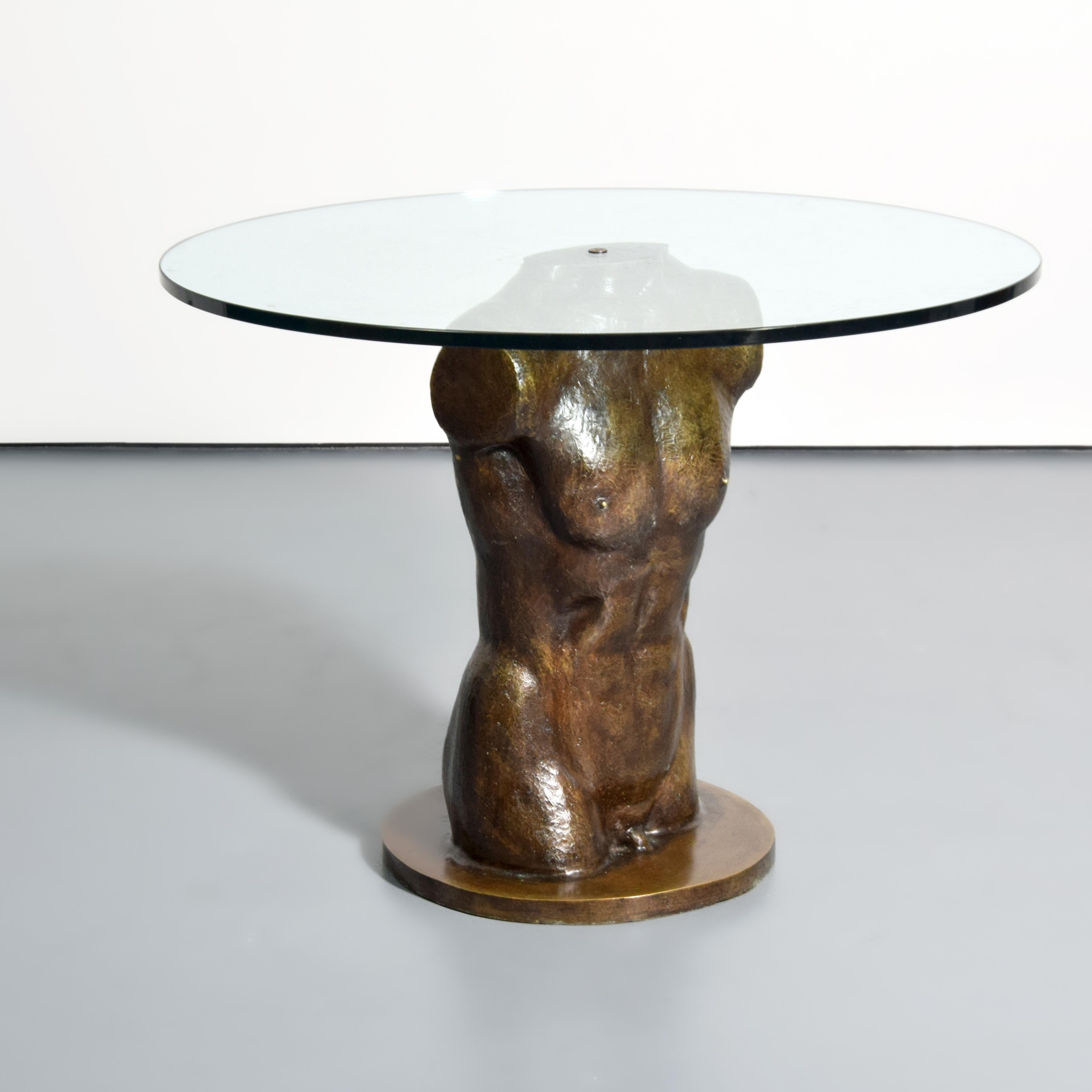 Table de salle à manger/table centrale sculpturale Victor Salmones Torso en bronze, A/P en vente 3