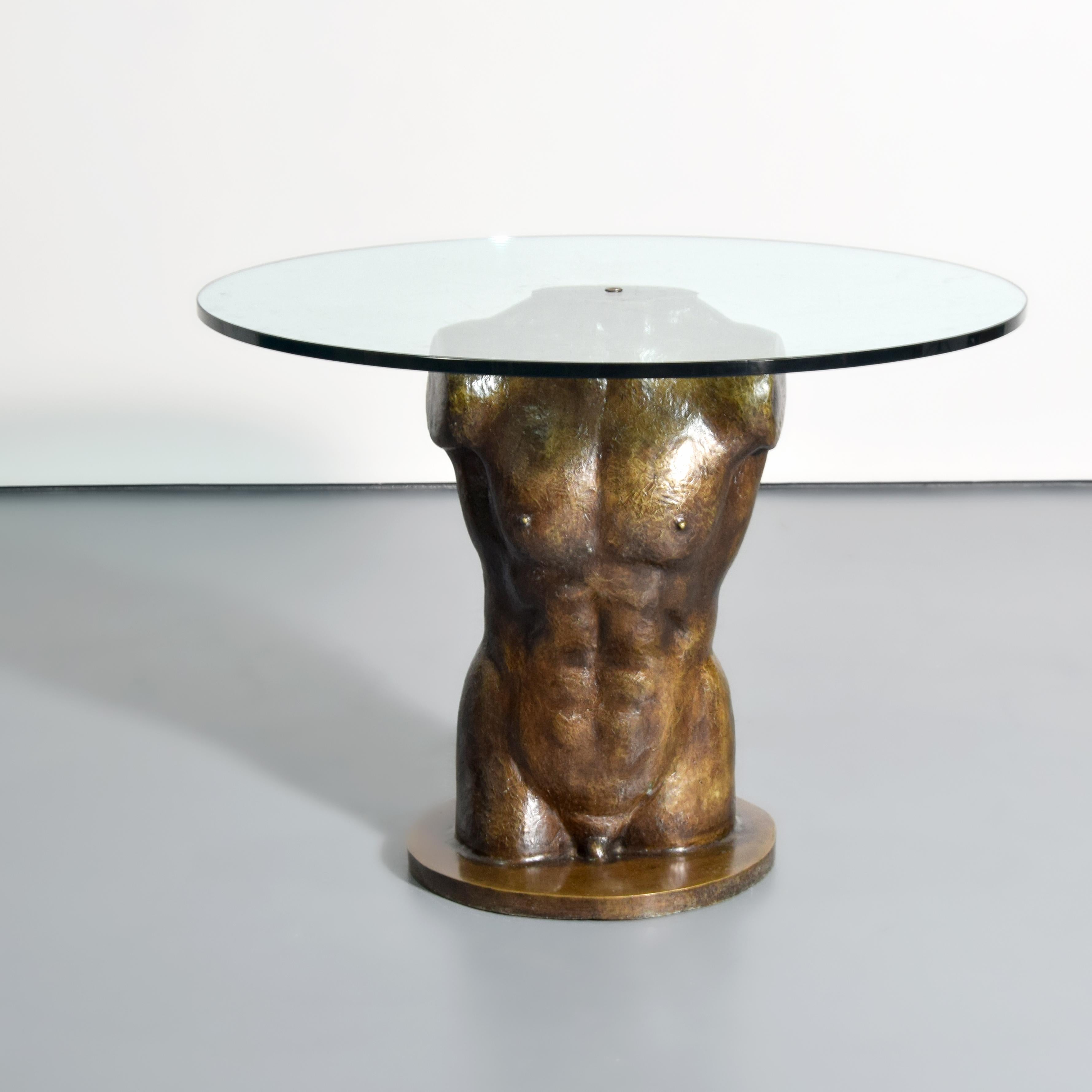 Victor Salmones "Torso" Mesa escultórica de bronce para comedor / salón central, A/P