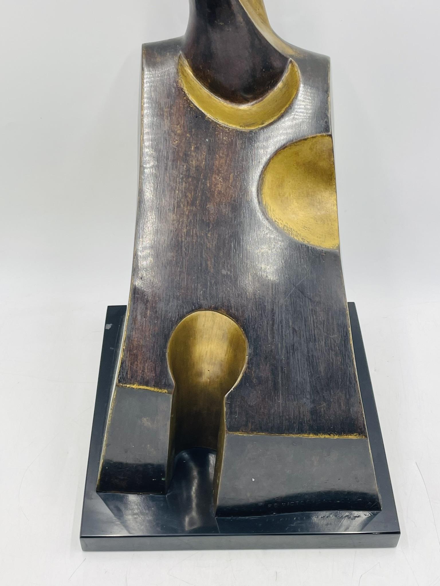Victor Salmones Escultura de Bronce Firmada, Prueba de Artista, México Siglo XX en venta 11