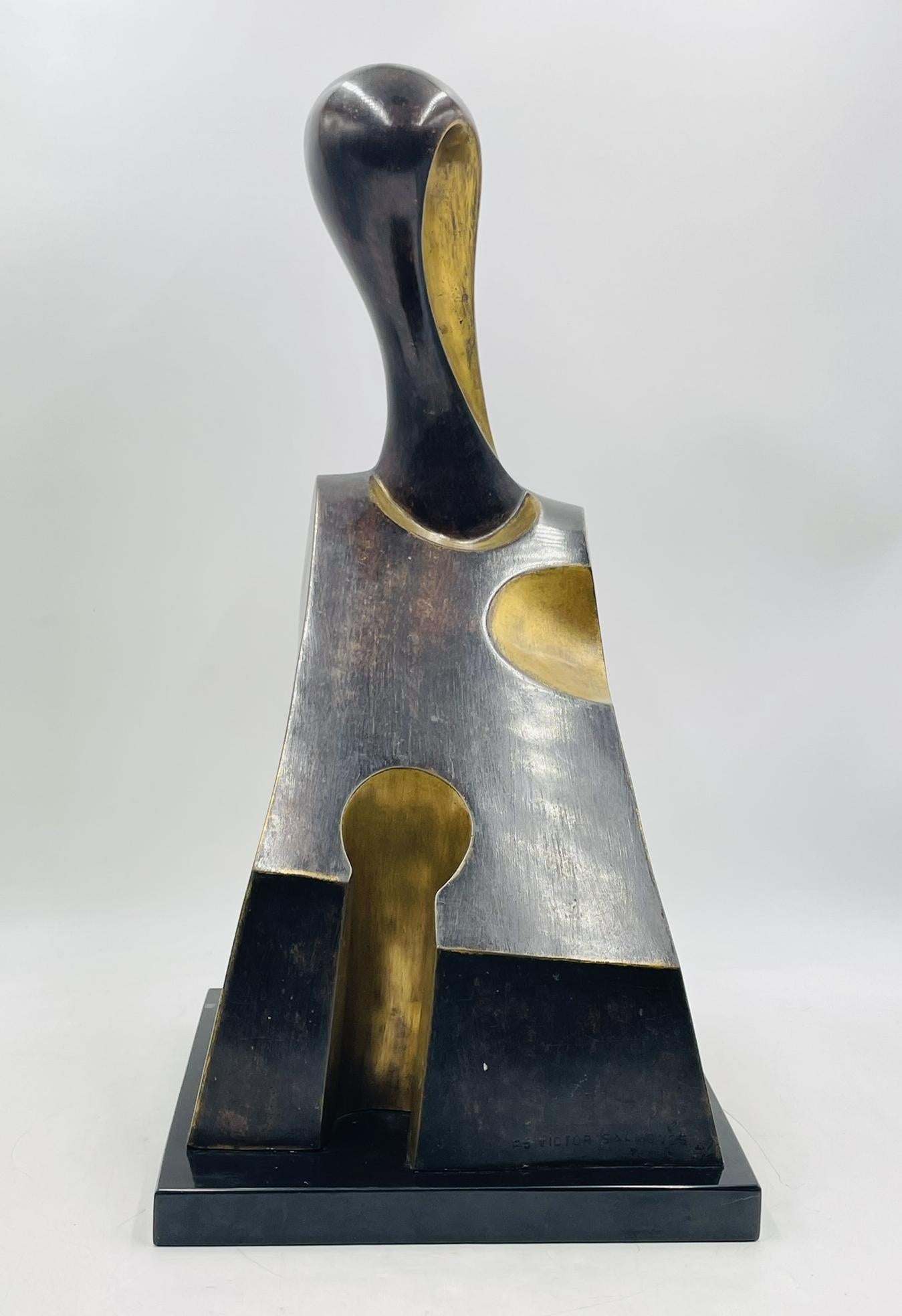 Victor Salmones Escultura de Bronce Firmada, Prueba de Artista, México Siglo XX Vaciado en venta
